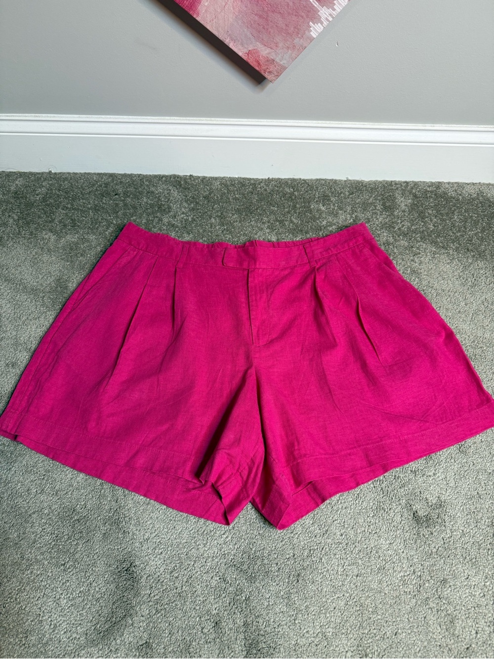 a new day Hot Pink High-Waist Pleated Women's Shorts